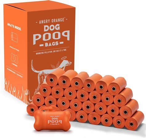 Amazon.com: ANGRY ORANGE Dog Poop Bag - 35 Pack, 15 Bags Per Roll, 525 ...