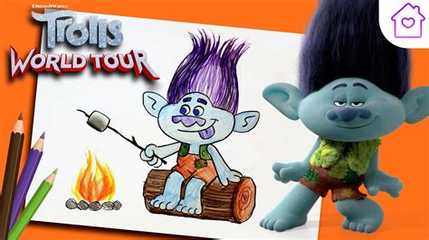 How to Draw BRANCH From TROLLS! | #CAMPDREAMWORKS DRAW-ALONG - YouTube