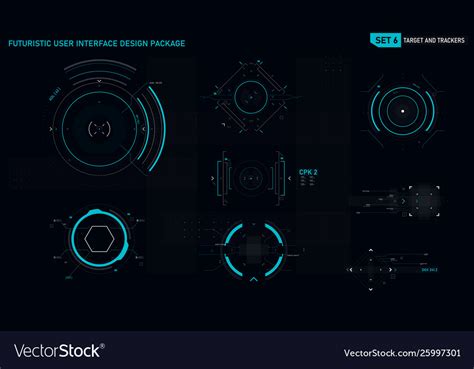 Futuristic user interface design element set 06 Vector Image