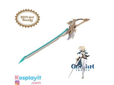 Genshin Impact Aquila Favonia Sword 3D PRINT - Cosplay, Prop, Decoration for Jean, Traveller ...