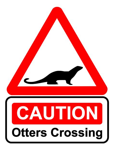 Download #0000FF Caution - Otters Crossing SVG | FreePNGImg