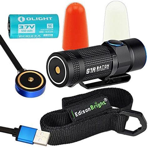 Olight S1R Baton USB rechargeable 900 Lumen CREE LED Flashlight traffic wands WhiteOrange with ...