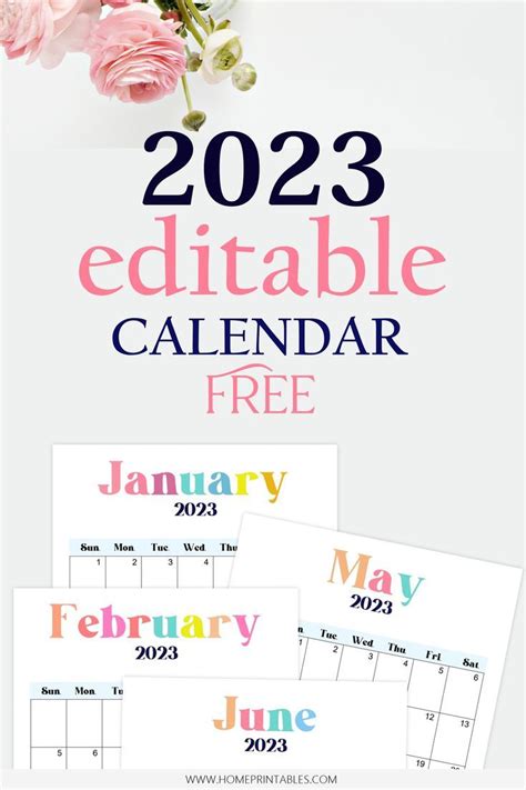 Editable Calendar Template 2023: FREE Instant Download! | Free printable calendar templates ...