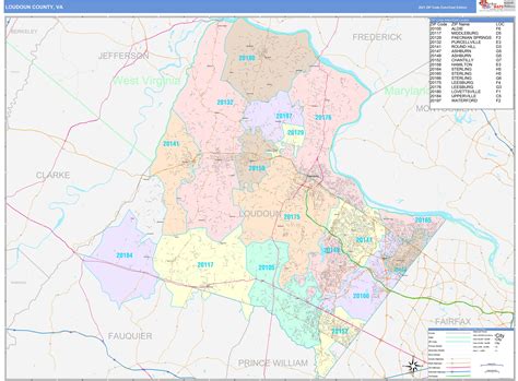 Loudoun County, VA Wall Map Color Cast Style by MarketMAPS - MapSales