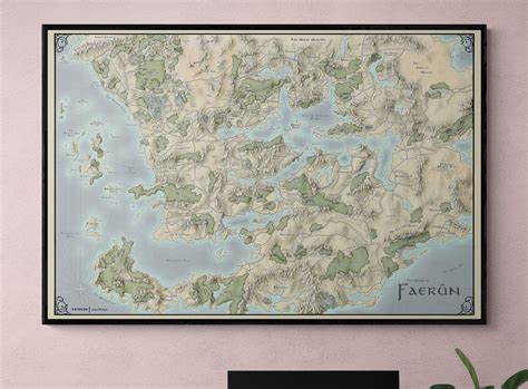 Faerun Map From Forgotten Realms Poster - Etsy | Map creator, Drawing ...