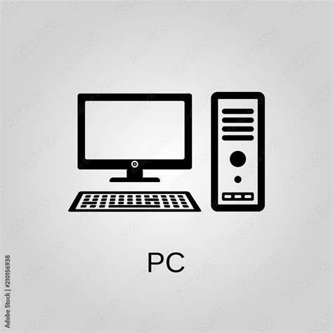 PC icon. PC symbol. Flat design. Stock - Vector illustration Stock ...