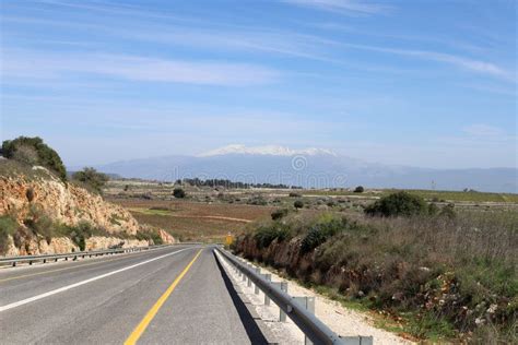 Snow Lies on Mount Hermon, a Mountain Range Located on the Border of ...