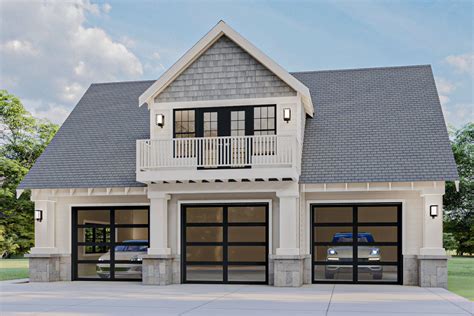 Plan 62335DJ: 3-Car Garage with Apartment and Deck Above | Carriage house plans, Garage guest ...