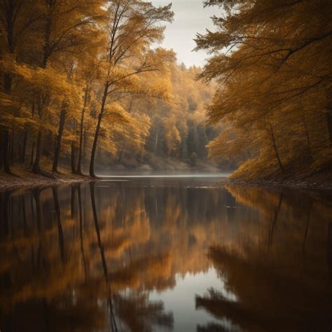 Premium Photo | Autumn lake