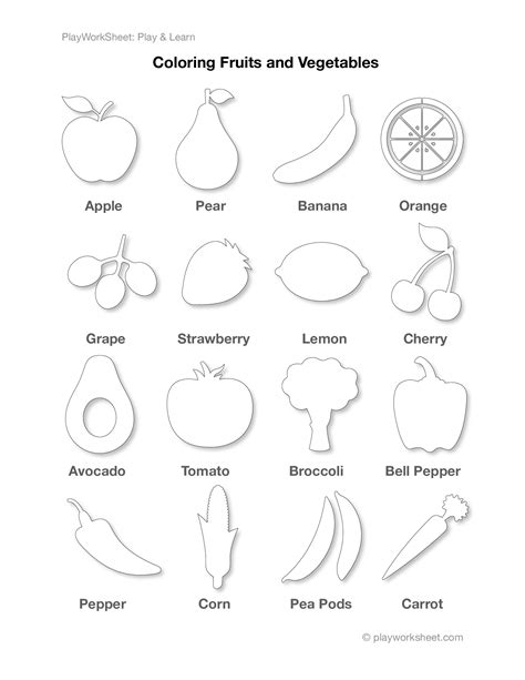 Fruits Vegetables Coloring Page Fruits And Vegetables Outline Coloring | Porn Sex Picture