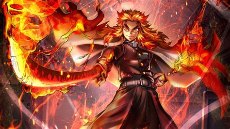 1366x768 Resolution Kyojuro Rengoku Cool HD Demon Slayer 1366x768 ...