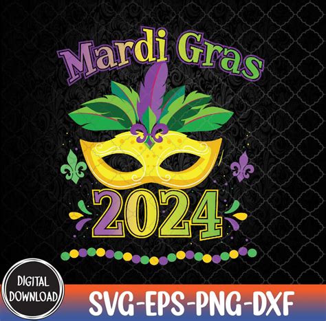 Mardi Gras 2024 Costume With Mask Svg, Eps, Png, Dxf, Digital Download - Etsy