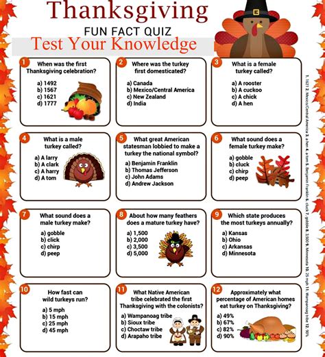 Thanksgiving Quizzes Printable - Printable Word Searches