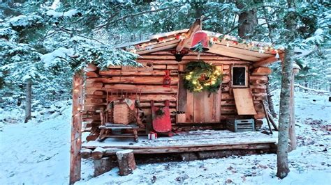 Winter Paradise. A Peaceful Cozy Off Grid Log Cabin Visit During ...