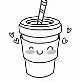 Kawaii Coffee Coloring Page · Creative Fabrica sketch template