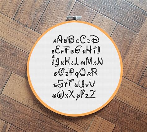 Disney Font Full Alphabet Cross Stitch Pattern - Etsy