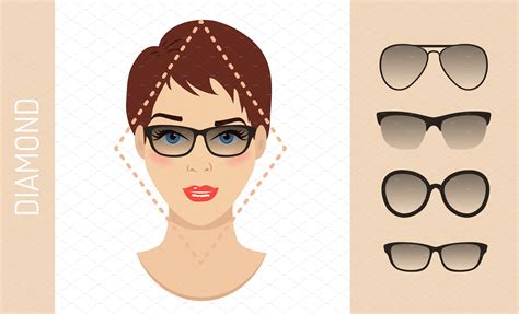 Sunglasses shapes for diamond face | Illustrations ~ Creative Market