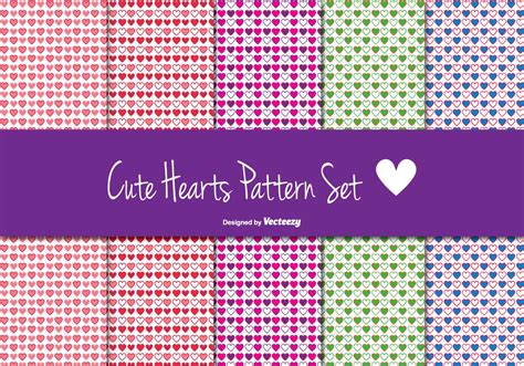 Cute Heart Pattern Set - Download Free Vector Art, Stock Graphics & Images