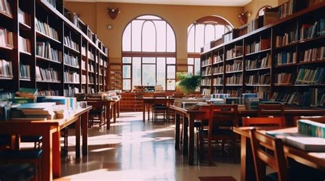 Premium AI Image | photo of the school library with a plain background