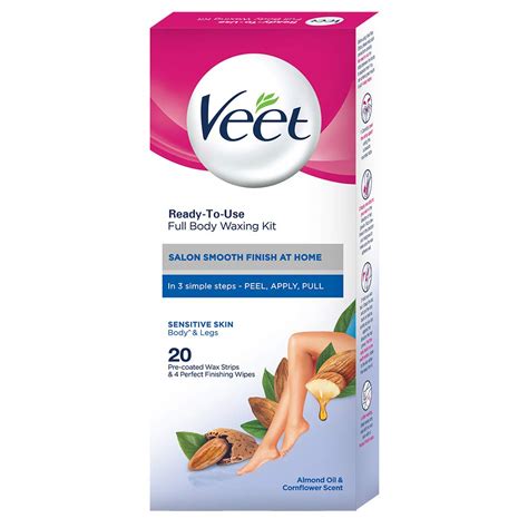 Buy Veet Full Body Waxing Kit - Sensitive Skin (Pack of 20 Wax Strips) Online at desertcartINDIA