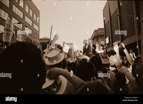 Jimmy Carter at a street rally during a campaign stop in Cleveland ...