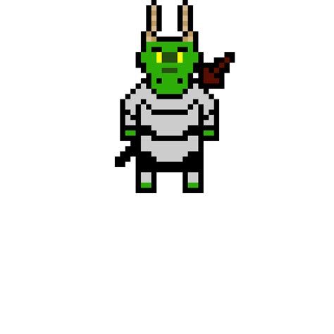 Green dragonborn knight pixel art