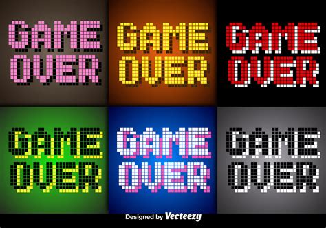 Vector Pixel Game Over Screens for Video Games - Download Free Vector Art, Stock Graphics & Images