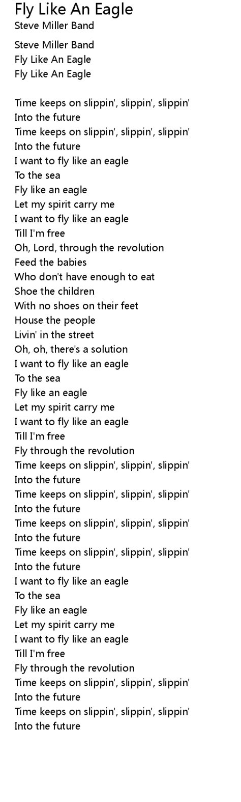 Fly Like An Eagle Lyrics - Follow Lyrics