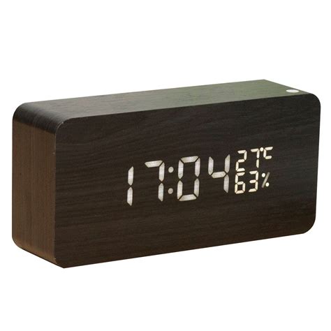 Best Wooden LED Clock Alarm Clock Voice Control Time / Temperature ...