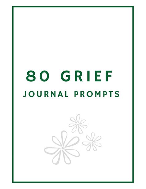 80 Grief Journaling Prompts for Healing After Loss: Mental Health Printable Grief Prompts for ...