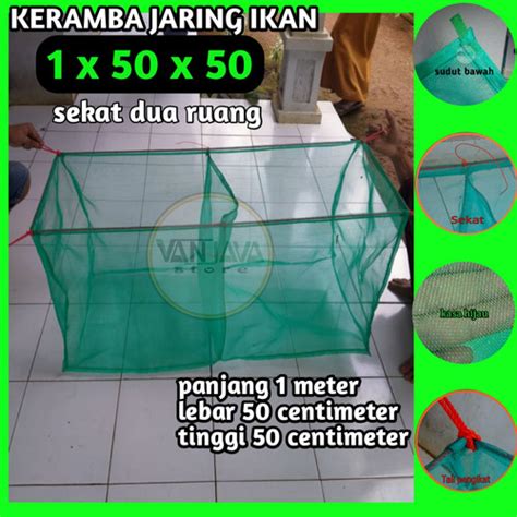 Jual Jaring Ikan keramba Hapa ikan kecil bahan kasa 1x50x50 sekat murah ...