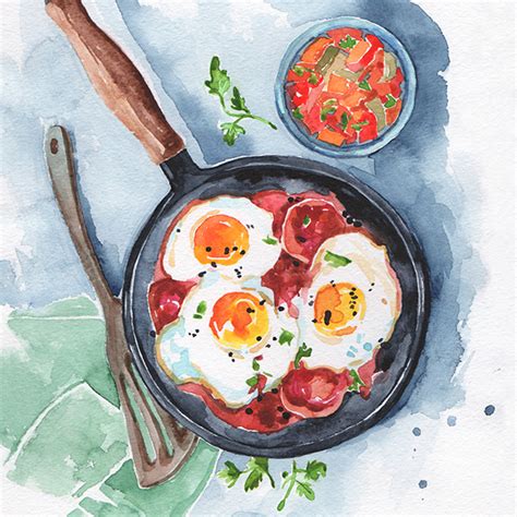 Watercolor food-illustrations on Behance