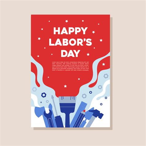 Labor Day Poster Template 4927863 Vector Art at Vecteezy