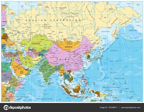 Asia political map Stock Vector by ©Cartarium 142746917