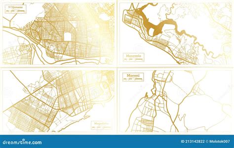 Moroni Comoros Map In Black And White Color. Vector Illustration ...