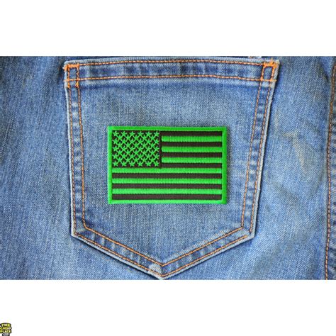 Kelly Green American Flag Patch - TheCheapPlace