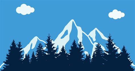 Mountain and trees 16664615 Vector Art at Vecteezy