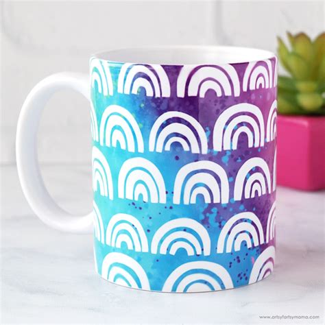 Free Rainbow Mug Wrap Cut File | artsy-fartsy mama