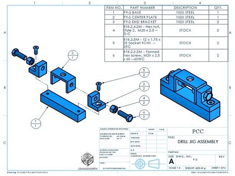 Drill Jig Assembly Drawings On Behance - Assembly Drawing | Mechanical engineering design, Drill ...