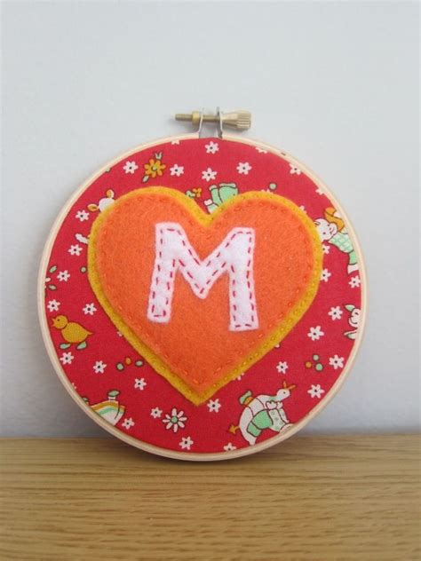 Felt embroidery hoop monogram | Felt embroidery, Felt crafts ...