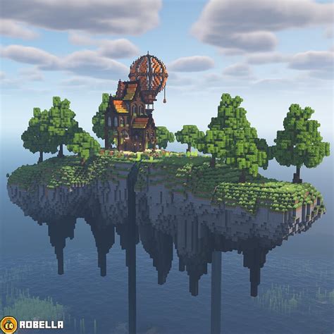 Floating Island House & Hot Air Balloon ~ 1.20.2/1.20.1/1.20/1.19.2/1. ...