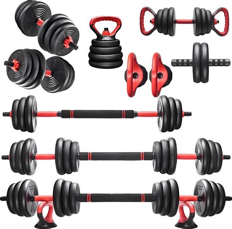 Dumbbell Barbell Kettlebell Set 45LB Adjustable Multifunctional Weights ...