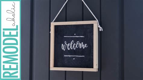 How to Make an Easy Wooden Chalkboard Welcome Sign - YouTube