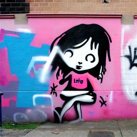 wall with graffiti, splash painting, little girl by | Stable Diffusion | OpenArt