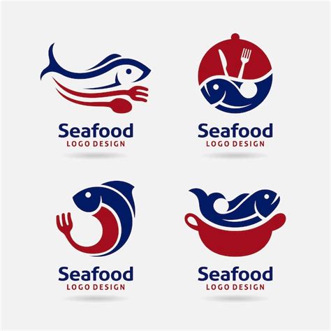 Premium Vector | Set of seafood logo design