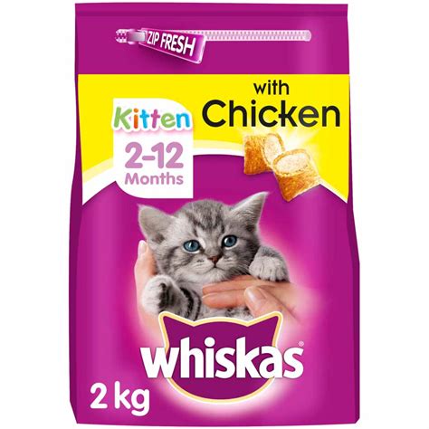 Whiskas Kitten Complete Dry Cat Food Biscuits Chicken 2kg | Wilko