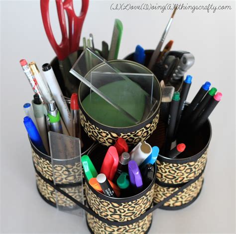 I Love Doing All Things Crafty: DIY Desk Organizer | Using Recycled Tin Cans