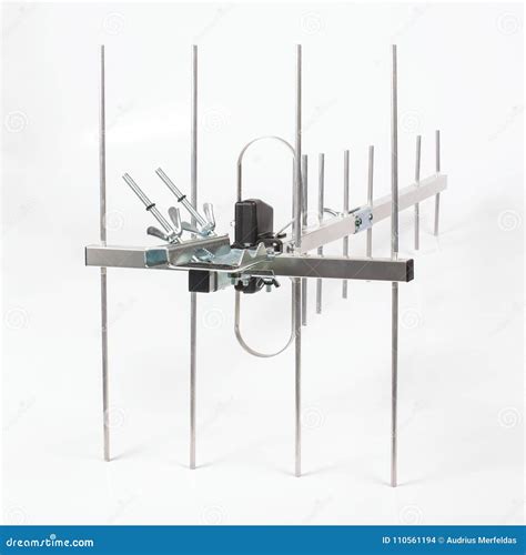 Yagi Uda Antenna For UHF Tv Isolated On The White Background Stock ...