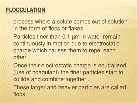 Flocculation