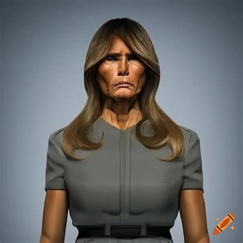 Portrait of melania trump with angry expression on Craiyon